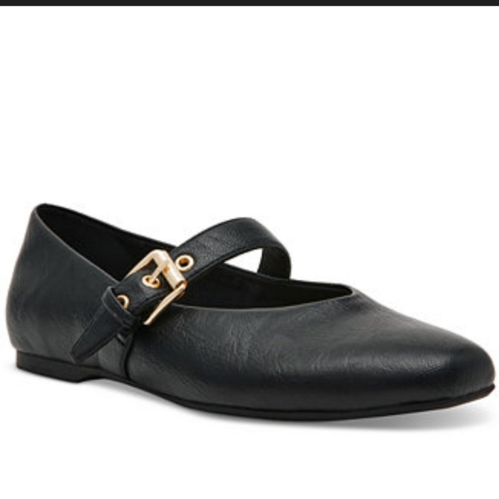 Dolce Vita Women's 7.5 Mulaney Buckle Black Mary Jane Flats New In Box